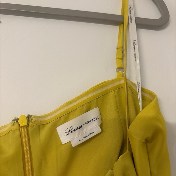 LOVERS + FRIENDS Karen Faux Wrap Skinny Strap One Shoulder,Chartreuse Mini, Sz S - Picture 6 of 12